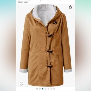 2xl Winter Coat Parka Jackets,Long sleeve Sherpa Lined Hooded Cardigan Outerwear